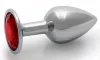 Bijou – ezüst-vörös anális gyöngy 6 x 2,6 cm