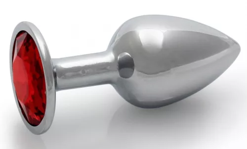 Bijou – ezüst-vörös anális gyöngy 6 x 2,6 cm