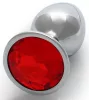 Bijou – ezüst-vörös anális gyöngy 6 x 2,6 cm