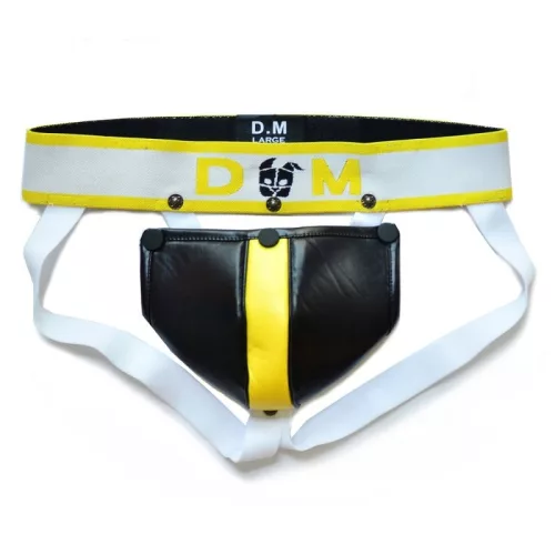 Neo Dungeon – Férfi jockstrap fekete-sárga dizájnban