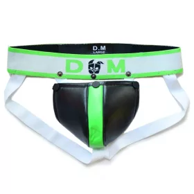 Neo Dungeon – fekete-fluoreszcens zöld jockstrap