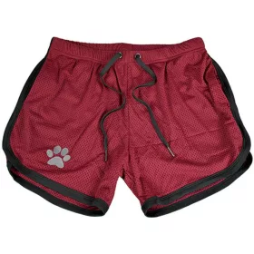Paw Shorts – stílusos, bordeaux-fekete rövidnadrág