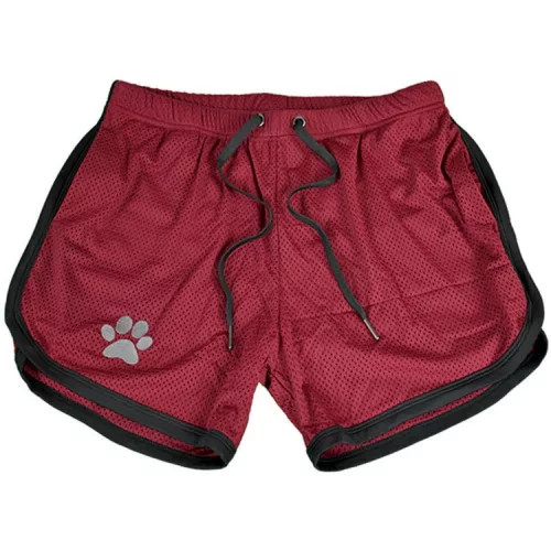Paw Shorts – stílusos, bordeaux-fekete rövidnadrág