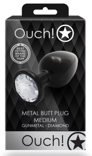 Bijou – Prémium anal gyöngy, 7 x 3,3 cm, fekete-átlátszó