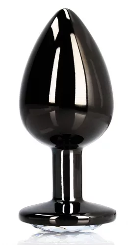 Bijou – Prémium anal gyöngy, 7 x 3,3 cm, fekete-átlátszó