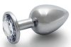 Bijou anal – ezüst átlátszó kerek gyöngy 7x3.3 cm