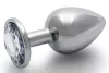 Bijou anal – ezüst átlátszó kerek gyöngy 7x3.3 cm
