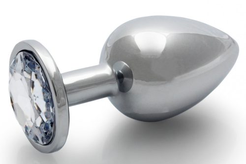 Bijou anal – ezüst átlátszó kerek gyöngy 7x3.3 cm