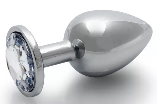 Bijou anal – ezüst átlátszó kerek gyöngy 7x3.3 cm