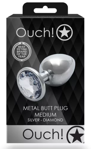 Bijou anal – ezüst átlátszó kerek gyöngy 7x3.3 cm
