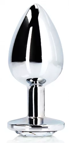 Bijou anal – ezüst átlátszó kerek gyöngy 7x3.3 cm