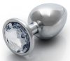 Bijou anal – ezüst átlátszó kerek gyöngy 7x3.3 cm