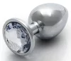 Bijou anal – ezüst átlátszó kerek gyöngy 7x3.3 cm
