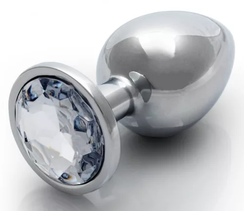 Bijou anal – ezüst átlátszó kerek gyöngy 7x3.3 cm