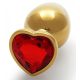 Bijou Heart Gem M – prémium arany-piros anális izgató