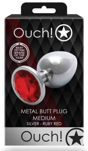 Bijou anal – kerek gem anális izgató, ezüst-piros