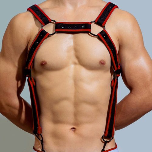 Neo Chest – fekete-piros neoprén heveder