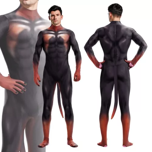 Fekete és vörös Doberman cosplay jelmez