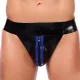 Xrub Latex Jockstrap – fekete-kék, érzéki jockstrap zipzárral