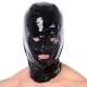 Xrub - fekete latex fejfedő cipzárral