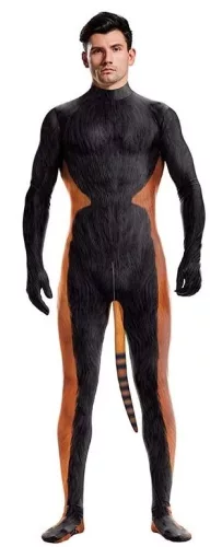 Raccoon Red Panda – stílusos cosplay overál fekete-narancsban