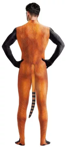 Raccoon Red Panda – stílusos fekete-narancs cosplay overall