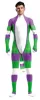 Prémium Cartoon Cosplay Overall – fehér-zöld-lila kombinációban