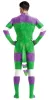 Prémium Cartoon Cosplay Overall – fehér-zöld-lila kombinációban