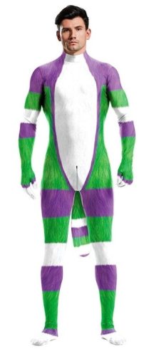 Cartoon Cosplay overall – fehér-zöld-lila divatösztönző
