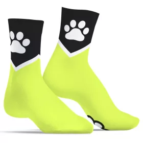   Paw Kinky Puppy – élénk sárga fluo zokni kényeztetéshez
