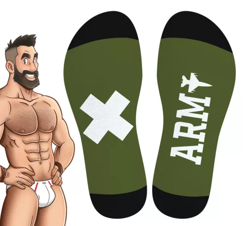Hanky Army SneakXX – divatos zöld magas zoknik