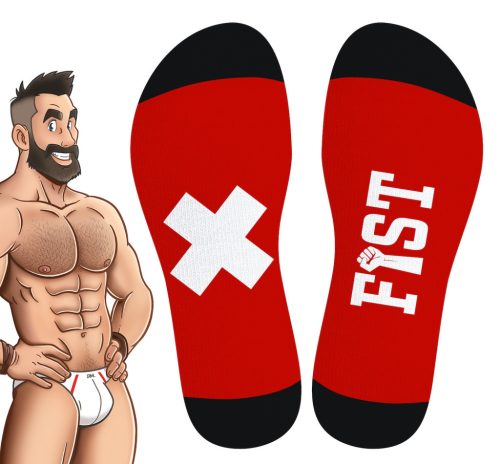 HANKY FIST SneakXX – magasszárú zokni piros színben