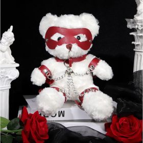 Teddy Bear Bondage – puha fehér plüss játék 31 cm-ben
