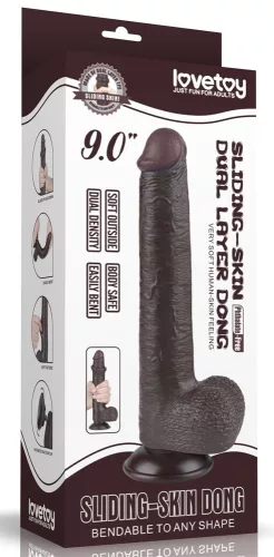 Prémium Sliding Skin – 17 cm fekete dildó érzékeknek