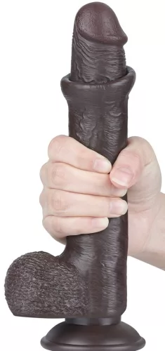 Prémium Sliding Skin – 17 cm fekete dildó érzékeknek