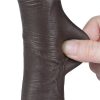 Prémium bőr érzésű dildó – 14 x 3,5 cm, fekete