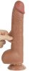 Prémium csúszó bőr dildo – 18 x 4.7 cm, barna