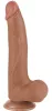Prémium barna dildó – csúszó bőrfelülettel, 17 x 4 cm