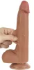Prémium barna dildó – csúszó bőrfelülettel, 17 x 4 cm