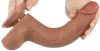 Prémium barna dildó – csúszó bőrfelülettel, 17 x 4 cm