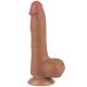 Prémium hengerelt bőrfelületű dildo – 14,5 x 4 cm barna