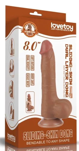Prémium hengerelt bőrfelületű dildo – 14,5 x 4 cm barna