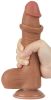 Prémium hengerelt bőrfelületű dildo – 14,5 x 4 cm barna