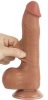 Prémium hengerelt bőrfelületű dildo – 14,5 x 4 cm barna