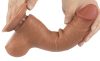 Prémium hengerelt bőrfelületű dildo – 14,5 x 4 cm barna