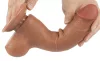 Prémium hengerelt bőrfelületű dildo – 14,5 x 4 cm barna