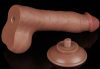 Prémium hengerelt bőrfelületű dildo – 14,5 x 4 cm barna