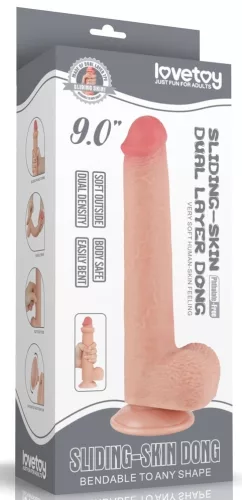 Érzéki dildo csúszó bőrborítással – 17x3,5 cm