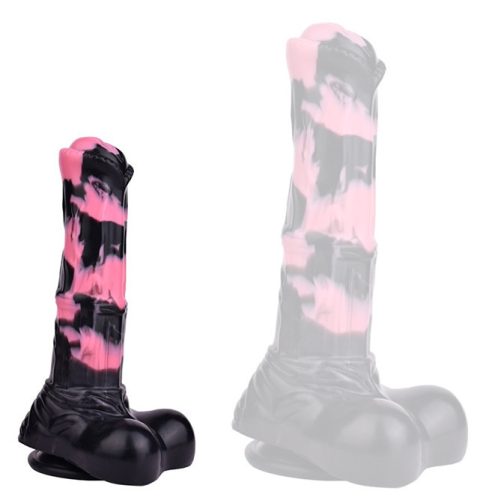 Hurulf Dildo – prémium fekete-rózsaszín 18 cm-es anális zselé
