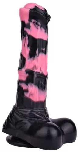 Hurulf Dildo – prémium fekete-rózsaszín 18 cm-es anális zselé